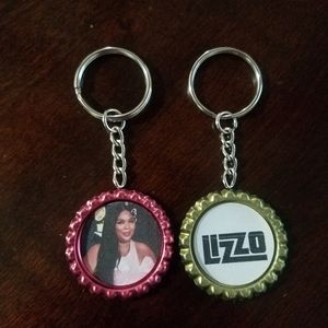 Lizzo Bottle Cap Keychains